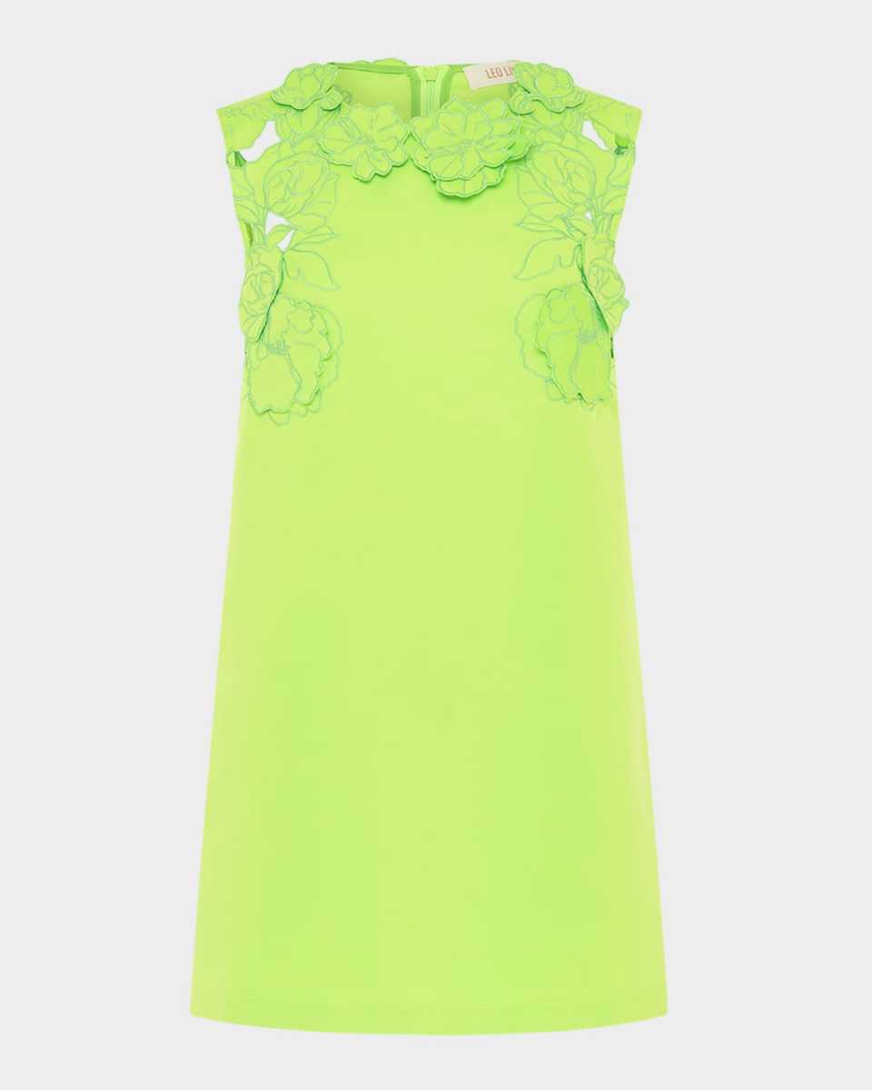 Blair Embroidered Floral Applique Mini Dress